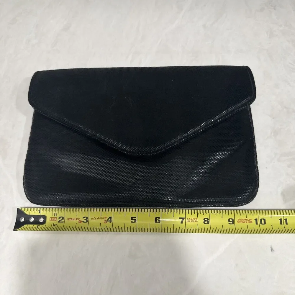 Vintage Frenchy of California Black Envelope Clutch Sparkly Made in USA 80s